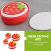 Vaisselle 4 pièces bac à fraises bureau porte-déjeuner étui extérieur conteneur boîte à déjeuner pratique Portable Bento