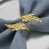 180Pcs Gold Leaf Napkin Rings Fall Napkin Holder for Christmas Thanksgiving Wedding Dinnig Table Decoration 240127