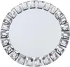 Plates Charger Bulk Set Of 4 Silver Mirrored Glass Place Settings