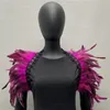 Swarves Style Châle Soft Feather Shrug With Adjustable Lace Decor for Cosplay Party Stage Performance Elegant Bauve Dancer