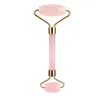 Natural Rose Quartz Facial Massage Crystal Stone Body Jade Massager Derma Roller Skin care Beauty Tool7209960