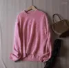 Kvinnors tröjor Top End Women Pure Cashmere Solid O-Neck stickad tröja Elegant Lady Matchar alla långa raglanhylsa pullover jumper toppar