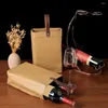 Storage Bags Vintage Wine Gift Bag Waterproof Washed Kraft Paper Bottle Eco-friendly Shopping Travel Reusable Tote