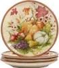 Тарелки Blessings 10,75-дюймовая обеденная тарелка, большой набор из 4 разноцветных тарелок