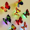 Night Lights Hot Selling Butterfly Night Lights Creative Colorful Luminous Butterfly Light Pasteable Led Lamp 1/ YQ240207