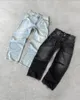 Y2k retro jeans kvinnor män harajuku hip hop mode gotiska rippade stora höga midja baggy jeans denim byxor breda benbyxor 240129