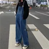 Jean Baggy pour femmes, mode coréenne, printemps et automne, Hip-hop, Streetwear, écharpe rétro, col licou, combinaison pantalon à jambes larges