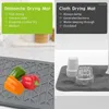 Table Mats Dish Drainer Mat Kitchen Absorbent Tableware Placemats Drain Pad Heat Resistant Counter For Sink Refrigerator Drawer