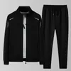 Весенне-осенняя толстовка, спортивные штаны, брюки для мужчин, комплект из двух частей, черный спортивный костюм в стиле хип-хоп, уличная одежда для бега, спортивная одежда 240202