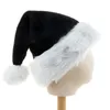 BERETS Santa Hat For Adults Kids Christmas w/Pompom Plush Comfort Halloween Costume Xmas Party Decor (Black) H7EF