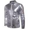 Rot Metallic Glitter Bomber Jacken Männer Frauen Reißverschluss Vorne Glänzende Baseball Jacke Mantel Männer Bühne Dance Prom Halloween Kostüm 2XL 210820