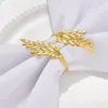 180Pcs Gold Leaf Napkin Rings Fall Napkin Holder for Christmas Thanksgiving Wedding Dinnig Table Decoration 240127