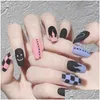 Unhas falsas mulheres longa imprensa no kit chama quadrado para diy em casa manicure entrega gota saúde beleza salão de arte do prego otx9s