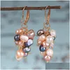 Dangle Chandelier Earrings Fashion Freshwater Pearls Drop For Women Grape Bunch Statement French Earring Hoop Bride Wedding Jewelr Dhvca