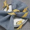 180Pcs Gold Leaf Napkin Rings Fall Napkin Holder for Christmas Thanksgiving Wedding Dinnig Table Decoration 240127