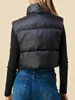 Women's Padded Vest Sleeveless Solid Color Zip Up Crop Puffer Gilet Winter Warm Quilted Coat Outwear 240131