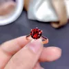 Cluster Rings Colifelove Classic Silver Garnet Ring for Office Woman 1.5CT VVS Grad Natural Fashion 925 Gemstone Jewelry