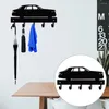 Decorative Plates Front Door Key Holder Decoration Kitchen Multifunction Car Shape Wall Mount Iron Art Black With Hooks Hanging Storage Rack