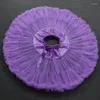 Spódnice Ohryiyie Mini Tiul Spódnica Kobiety Lolita Style Tutu dla Lady High Tase Mesh Krótki warstwy Purple A-line