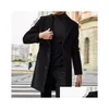 Vestes pour hommes Hommes en hommes Slim manteau d'hiver col à revers à manches longues veste en cuir rembourré Vintage épaissir coupe-vent grand et goutte D Dhanc