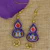 Boucles d'oreilles pendantes Style bohémien, gourde cloisonnée couleur or pour femmes, Design Unique, cadeau à la mode, bijoux B3101, 14 21mm