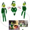 Decorazioni natalizie 30 cm Rosso Verde S Bambola P Giocattoli Mostro Elfo Bambole di pezza morbide Decorazione albero di Natale con cappello per bambini Drop De Dhk1E