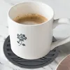 Tapis de table 6 pièces/ensemble sous-verres en silicone avec support en métal support antidérapant boisson tasse à café tapis rond pot pinces tampons vaisselle