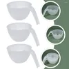 Dinnerware Sets 3 Pcs Salad Bowl Decorating Palette Portable Fruit Bowls Mixing Baking Sauce Color With Handle White