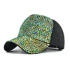 Berretti da baseball con strass di lusso con paillettes di perle Berretto da baseball per donna Estate traspirante Mesh Ragazze Snapback Cappello Hip Hop Gorras Bones