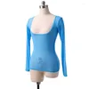 Stage Wear Hight Quality Women Girls Water Gauze Chest Support Long Sleeve Belly Dance Top