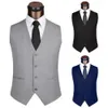 La robe gilets pour hommes couleur unie simple boutonnage Slimfit hommes costume Gilet Homme Gilet Homme décontracté manches 240127