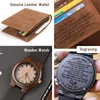 Relojes para hombre, billetera plegable, reloj para hombre, relojes de madera personalizados para hombre, regalo de aniversario familiar grabado para hijo, relojes para papá 240125