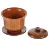 Juegos de té Taza de té natural Juego de cuencos prácticos Vintage Decorativo De madera Durable Tradicional