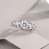 Cluster Rings Original S925 Sterling Silver Ring Real Moissanite for Women Wedding With GRA Certificate Five Stone Design