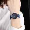 ساعة معصمة Relogio Feminino Fashion Women Hotes Black Steel Mesh Quartz Watch for Simple Wavy Dial Bracelet Montre de Luxe Gifts