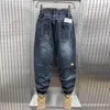 Frühling Herbst Jeans Männer der Trend Lose Baggy Elastische Haren Hosen Alle-spiel Koreanischen Hosen für Männer Straße Elastische hosen 240127