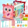 Baby Montessori Toys Magnetic Fishing Owl Cube Learning Education Clock Hammer Game With Music Puzzle for Kids Gift 240131