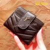 New 2022 Mini designer wallet square short wallets purses Real Leather card holder luxury coin purse Pattern Pleated Clutch Bags women men 1593