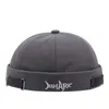 Beanie/Skull Caps Vintage Koepelhoed Unisex Brimless Beanie Cap Haaiborduurwerk Effen Kleur Trend Docker Cap Verstelbare Winterhoed Motorkap Mutsen YQ240207