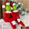 Décorations de Noël 30cm rouge vert poupée P jouets monstre elfe poupées en peluche douce décoration d'arbre de Noël avec chapeau pour enfants drop de dhk1e