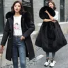 Winter jacket long coat Wool lined hooded jacket fur 2023 women's large collar thick warm snow padded coat oversized 240125