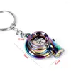 Porte-clés Turbo Sound Porte-clés Turbine Forme Porte-clés Électrique LED Métal Turbocompresseur Pendentif Homme Luxe Cadeau Créatif