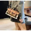 En cuir carré à la mode nouveau Plaid femmes polyvalent peau de vache une épaule bandoulière petit sac 2024 78% de réduction sur le magasin en gros