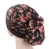 Bonnet/Crâne Casquettes Femmes Musulmanes Élastique Imprimé Coton Turban Chapeau Foulards Pré-Noué Cancer Chemo Bonnets Chapeaux Tête Wrap Plaqué Accessoires De Cheveux YQ240207