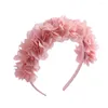 Haaraccessoires Modieuze kanten bloemhoofdband Creatieve roze kinderprinses Meisjes Frisse en zoete haarbanden Hoofddeksels