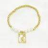 5 Pcs Bracelet de perles fait à la main Bracelet de chaîne de bijoux Bracelet de chaîne de perles plaqué or 18 carats Bracelet de bijoux de mode 90246 240127