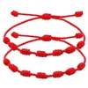 Link Bracelets 7 Knot Red String Good Luck Bracelet For Couple Rope Braided Protection Friendship Amulet Success Handmade Jewelry