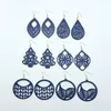 Dangle Earrings 6Pairs/1Set Women Wood Hollow Geometric Carved Patterns Ladies Statement Casual Ethnic Ultralight Girl Boutique Jewelry