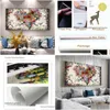 Peintures DDHH Wall Art Picture Toile Imprimer Amour Peinture Abstraite Colorf Coeur Fleurs Affiches Impressions pour Salon Maison Pas de Goutte Dht7K