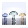 Vases Champignon Verre Vase Bouteille Creative Maison Hydroponique Fleur Table Simple Décoration Décor Drop Livraison Jardin Otzow